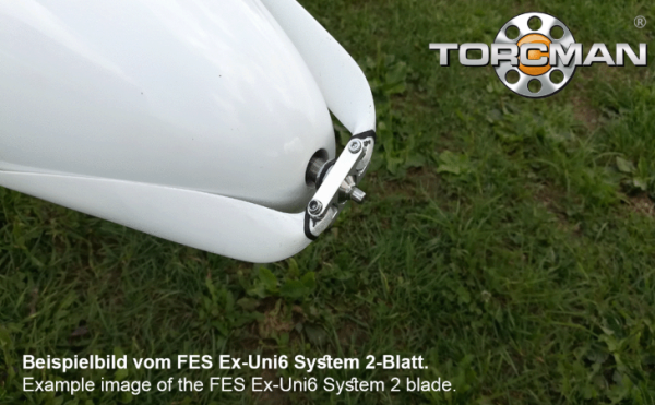 Torcman FES Ex-Uni8 System, 2-Blatt, 33mm, gekröpft, abnehmbarer Propeller f. Segler – Bild 3